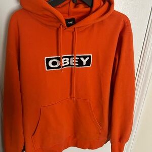Obey Bold Orange Hoodie with Logo